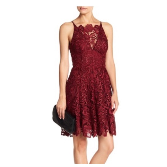 DRESS THE POPULATION LACE MINI DRESS - Picture 8 of 8